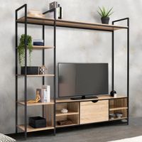 Mesa de TV 60'' Brienne Beige y Negro | Masiva Home