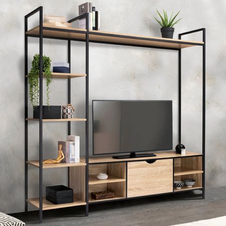 Mesa de TV 60'' Brienne Beige y Negro | Masiva Home