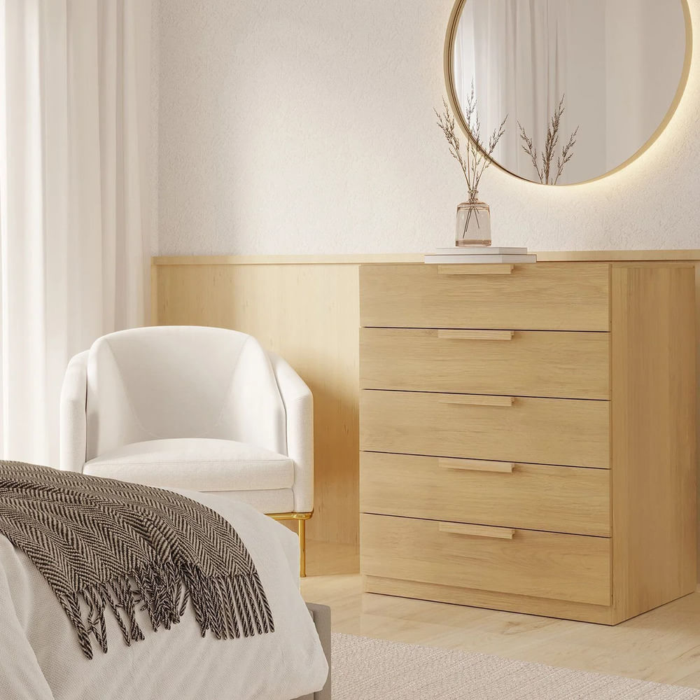 Cómoda Moderna Lucía 5 Cajones Panela RR MUEBLES