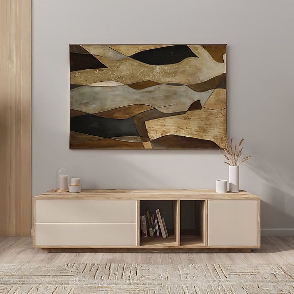 Mesa de TV 65'' Fred Marron claro y Beige | Masiva Home