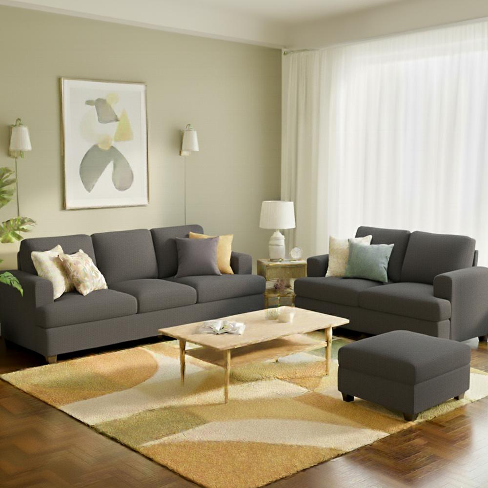 Juego De Sala 3-2 Olera y Banqueta De Regalo Gris Oscuro