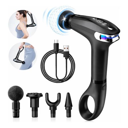 Pistola De Masaje Muscular Inalámbrica Con Pantalla Led