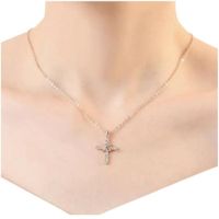 Collar Dorado Cruz con Cristales Enamorada Regalo San Valentín Genieka Dorado