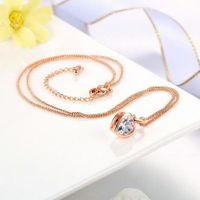 Collar Crystal Heart Enamorada Novia Regalo San Valentín Dorado