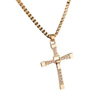 Collar Rápidos y Furiosos Cruz Regalo Joya Bisuteria Genieka Dorado Metálico