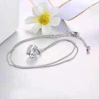 Collar Heart Crystal Silver Novia Regalo San Valentín Genieka Dorado