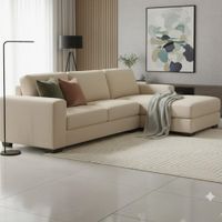 Seccional Izquierdo Éden Beige Ambienta Home 3 Cuerpos