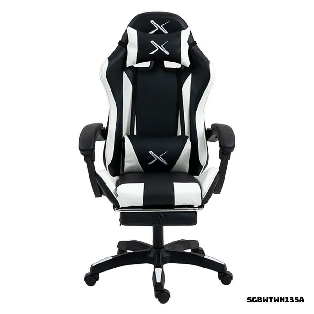 SILLA GAMER LYZOR CON POSAPIES BLANCO - SGTWN135A
