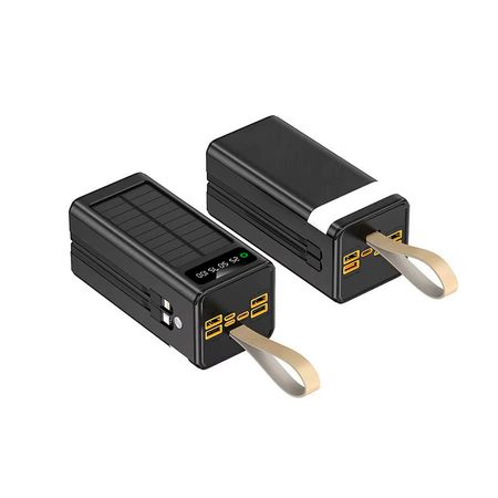 Power Bank 55000 mAh Carga Rápida PD25W Negro con Linterna