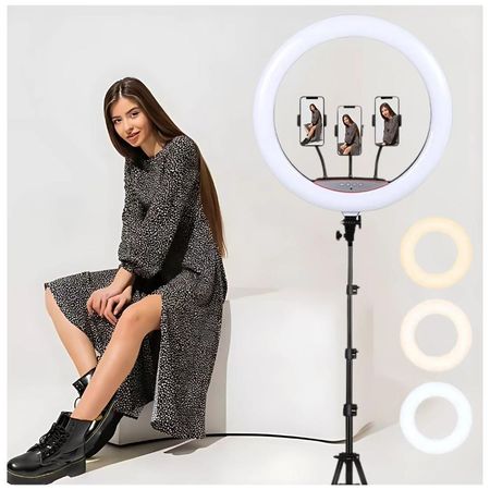 Aro Luz LED Profesional de 56cm Lámpara Táctil  + Trípode + Control Remoto