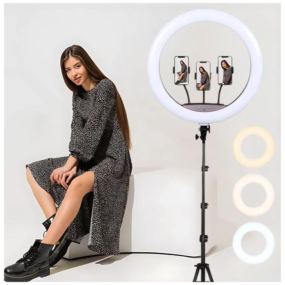 Aro Luz LED Profesional de 56cm Lámpara Táctil  + Trípode + Control Remoto