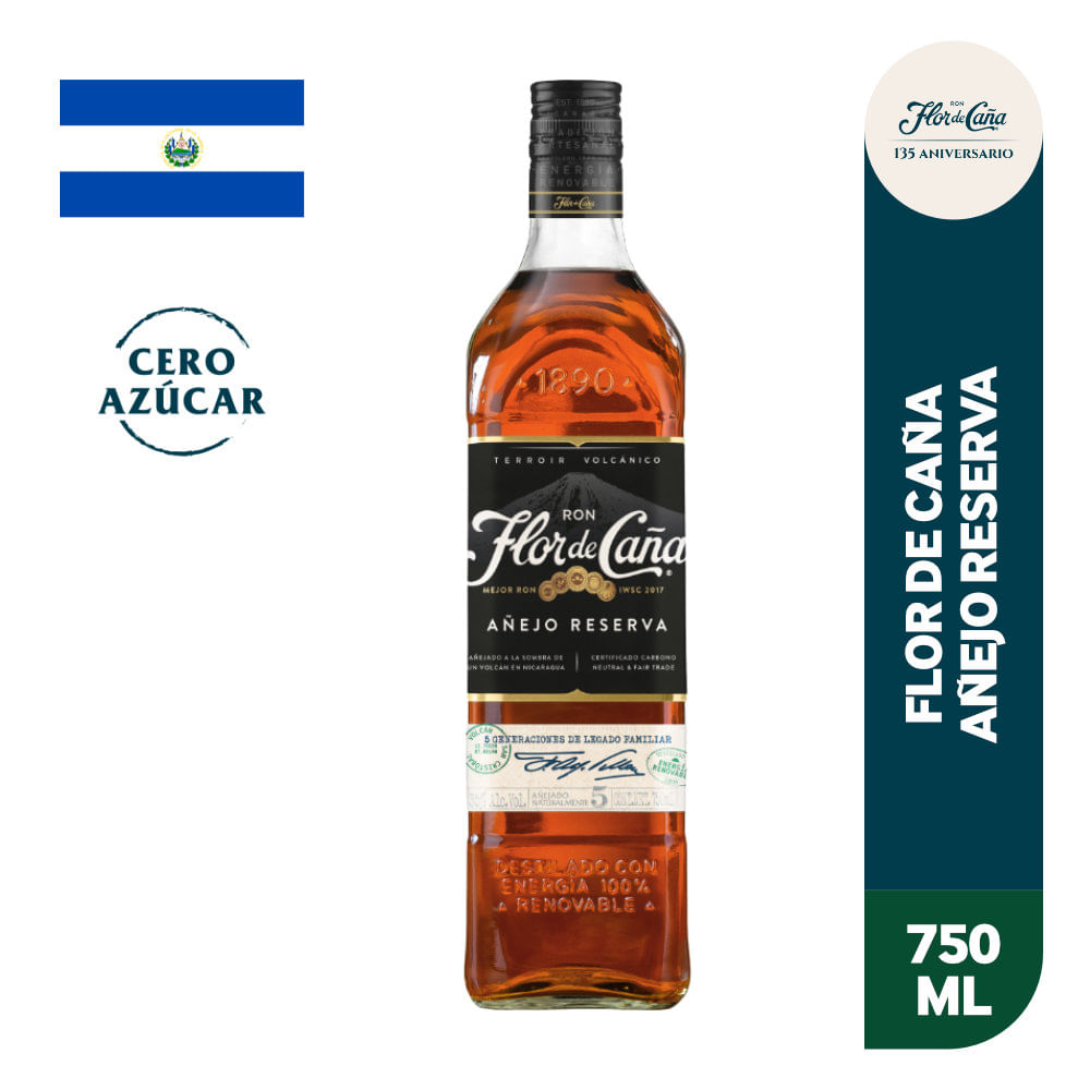 Ron FLOR DE CAÑA Añejo 5 años Botella 750ml