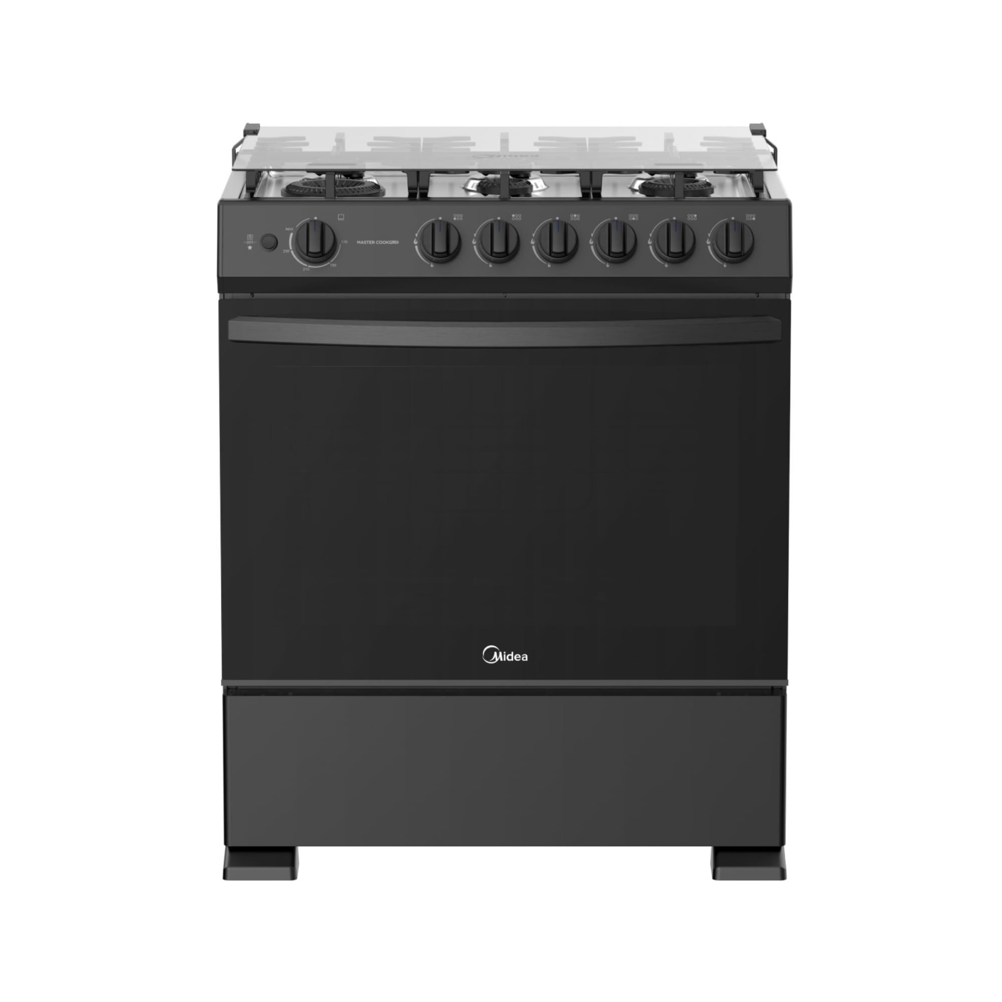 Cocina de Pie a Gas MIDEA 6 Quemadores Mastercook Plus MGS30TL6B Negro