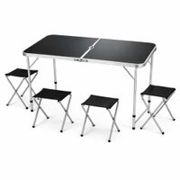 Mesa Pegable Portátil 4 Sillas Plegables Moderna Práctica Camping Piscina terraza 190568-3