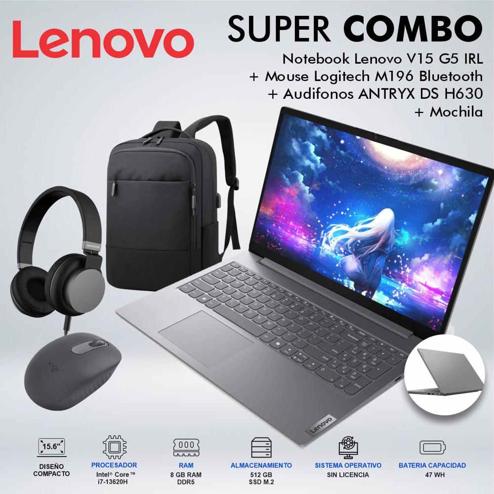 LAPTOP LENOVO V15 G5 IRL INTEL CORE i7 13620H MEMORIA 8GB DDR5 DISCO 512GB SSD M2