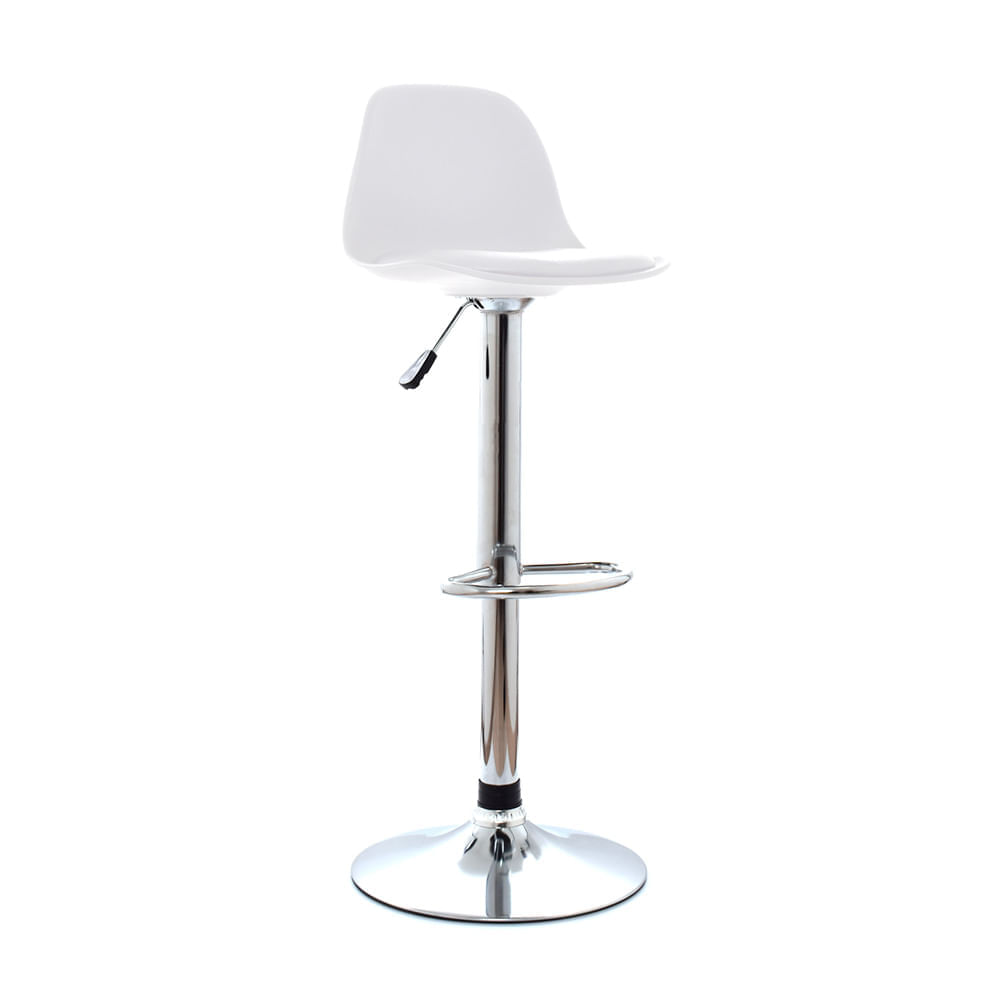 Banco Bar Boat Giratorio Cuerina Blanca Bonno