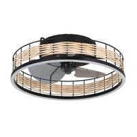 Ventilador de Techo Plafón Eglo Frana 35W Negro/Rattan