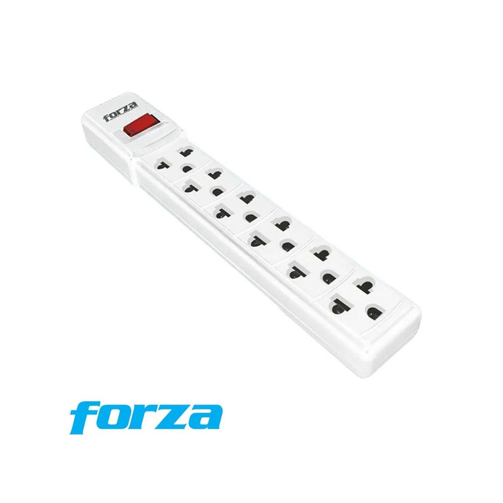 REGLETA FORZA PS-001W DE 6 TOMAS BLANCO 220V