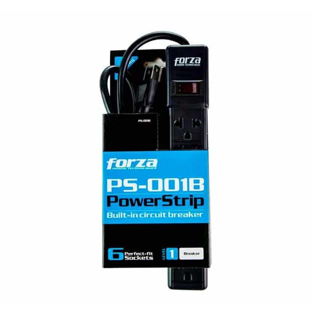 SUPRESOR DE PICO FORZA PS-001B 6 TOMAS COLOR NEGRO