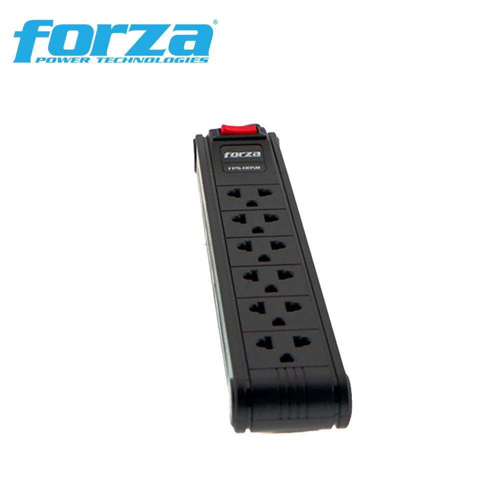 REGLETA DE 6 TOMAS NEGRO 2400W  FPS-005B FORZA