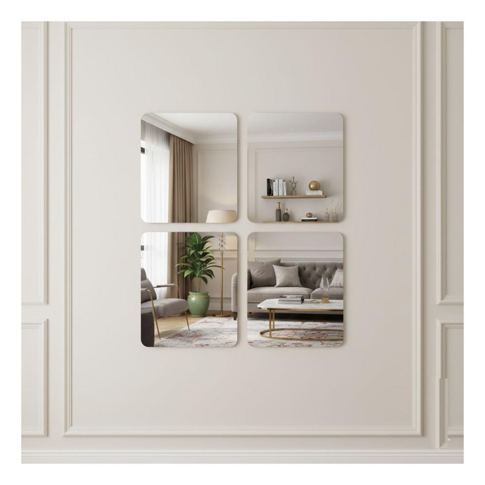 Laminas de Espejos Adhesivos 30cm x 40cm Pack 4 Unds