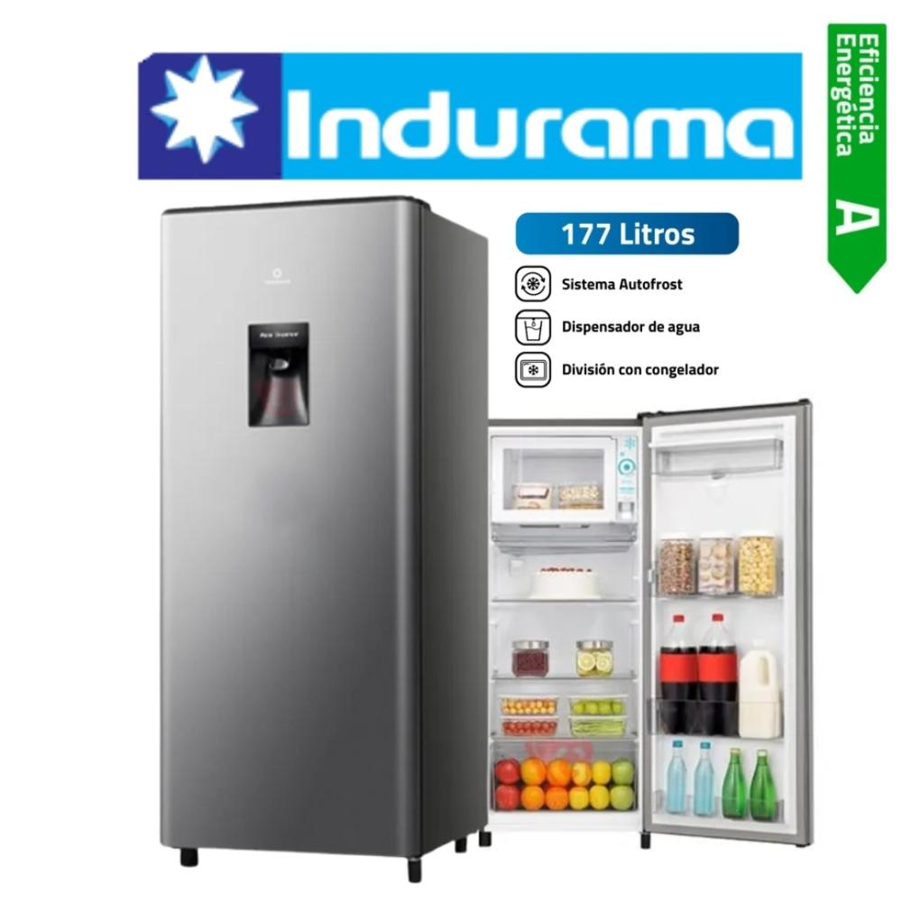 REFRIGERADORA INDURAMA 177LT CON DISPENSADOR COLOR CROMADO MOD RI-289D