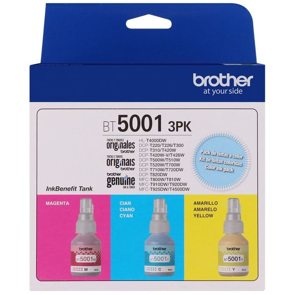 PACK 3 TINTAS BROTHER BT50013PK COLOR