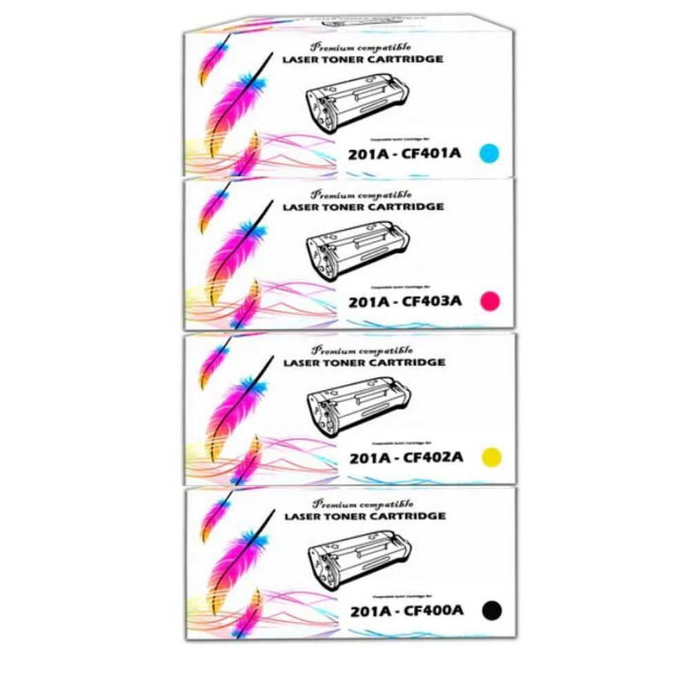 KIT DE TONER COMPATIBLE 201A NEGRO Y COLORES