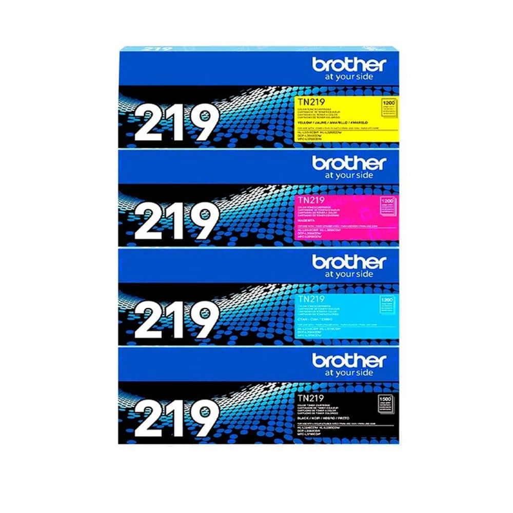 KIT TONER BROTHER TN-219 PACK COMPLETO COLORES