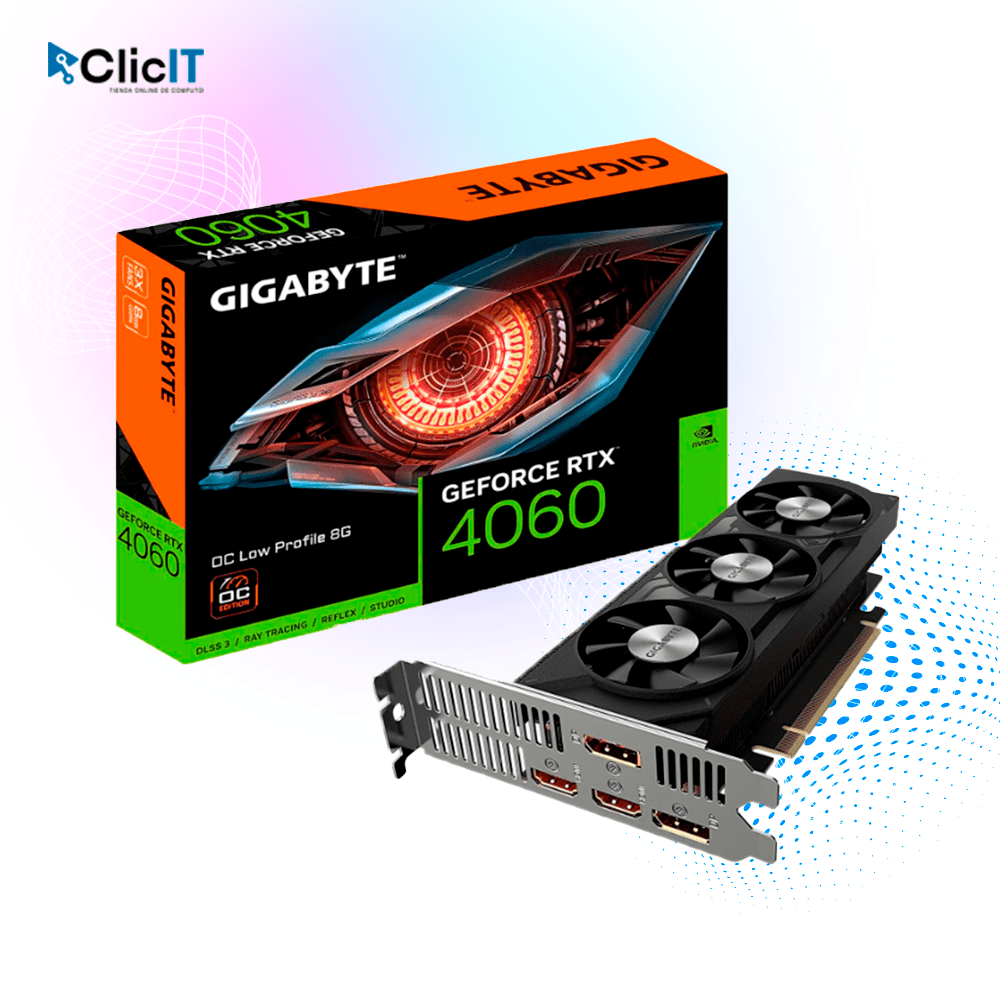 TARJETA DE VIDEO GIGABYTE GeForce RTX 4060 OC Low Profile 8G 8GB GDDR6 PCI-E 4.0 PNGV-N4060OC-8GL