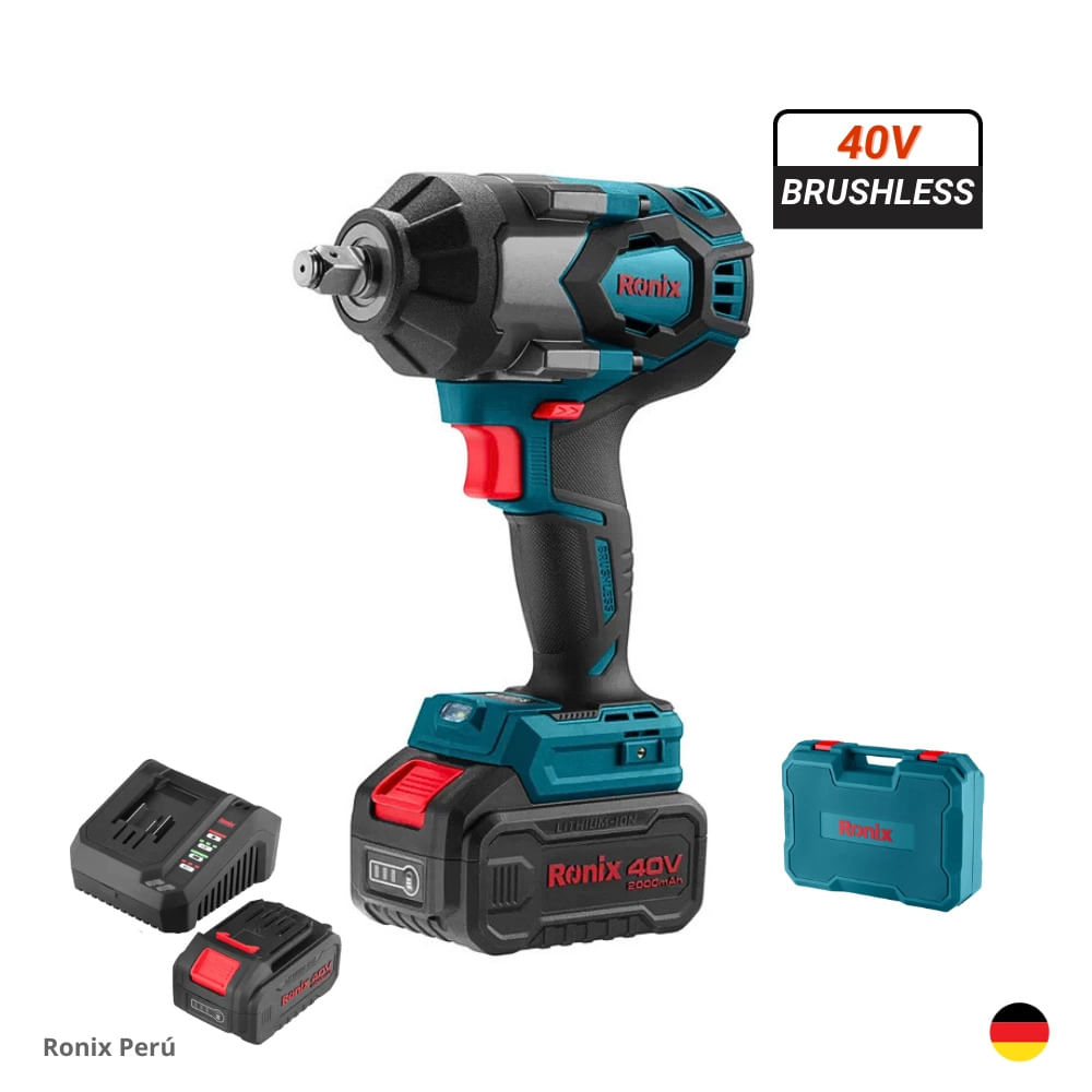 Llave de Impacto 40V 2Ah Brushless Inalámbrico RONIX 8907-40V Industrial