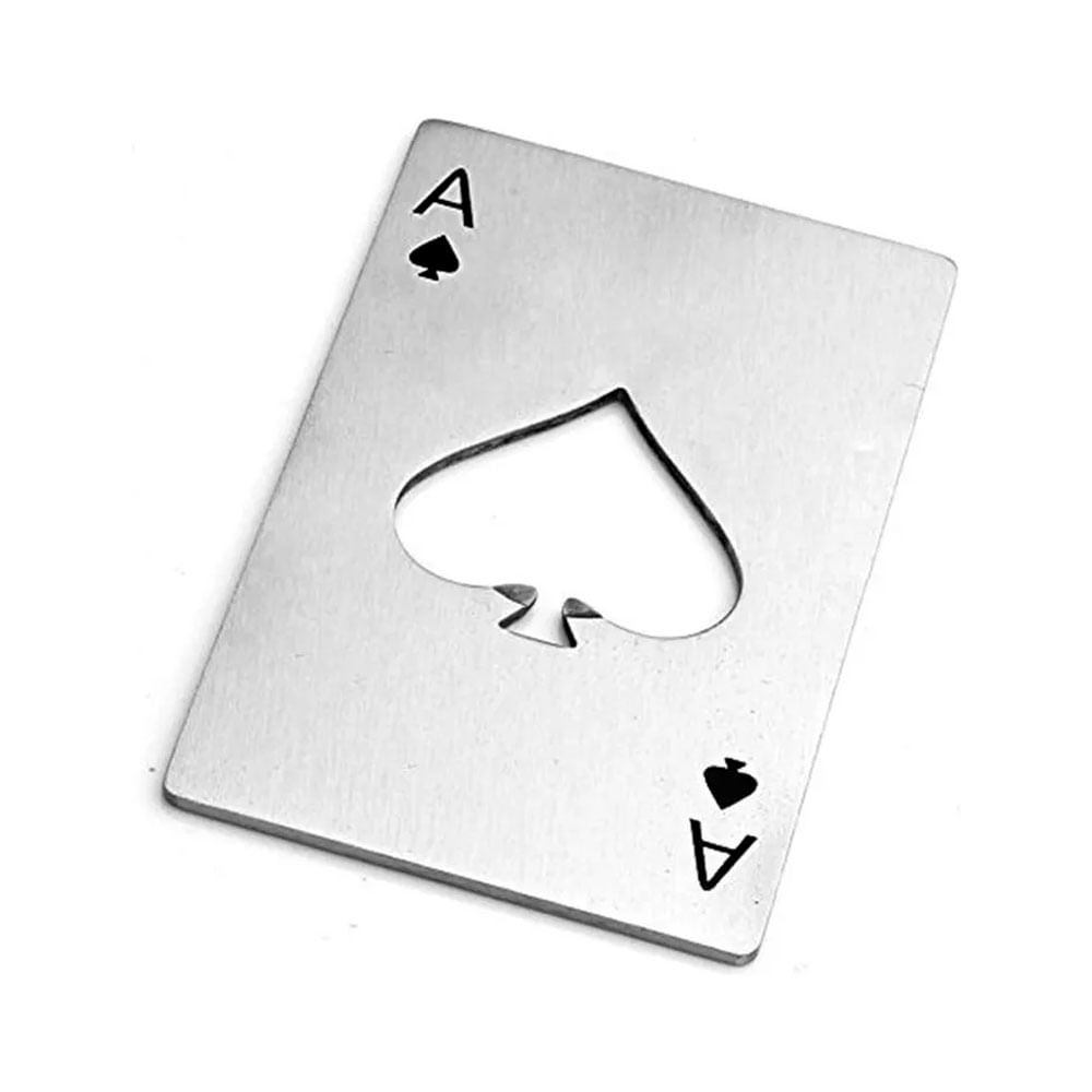 Abridor de botellas de cerveza acero inoxidable póker