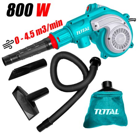 SOPLADORA ASPIRADORA INDUSTRIAL TOTAL TB8036 800W BOLSA RECOLECTORA Y ACCESORIOS