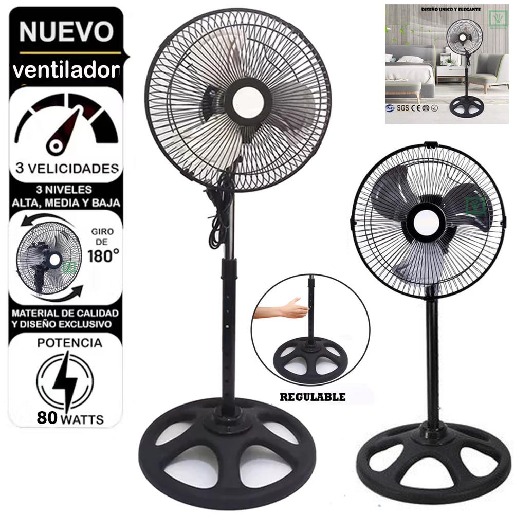 Ventilador Pedestal de 10 NEGRO 60 Watts