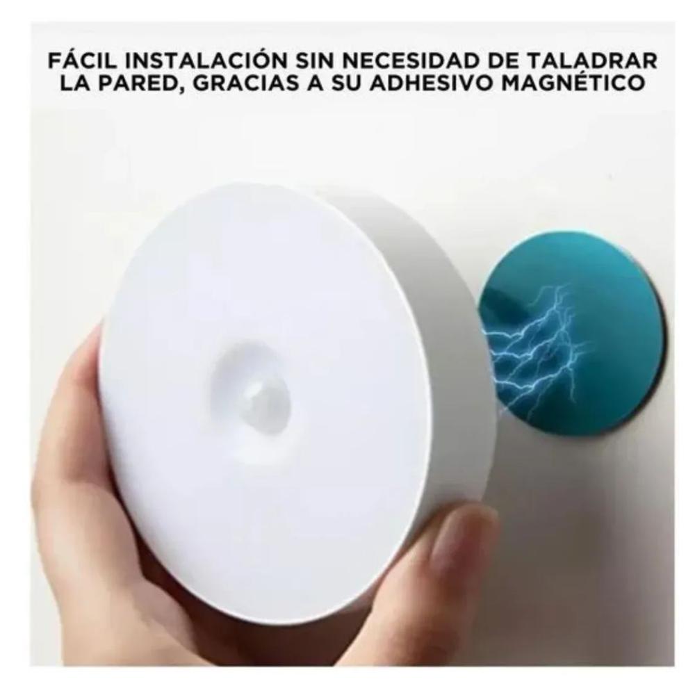 Pack 2 Foco Lámpara LED con Sensor de Movimiento Recargable USB