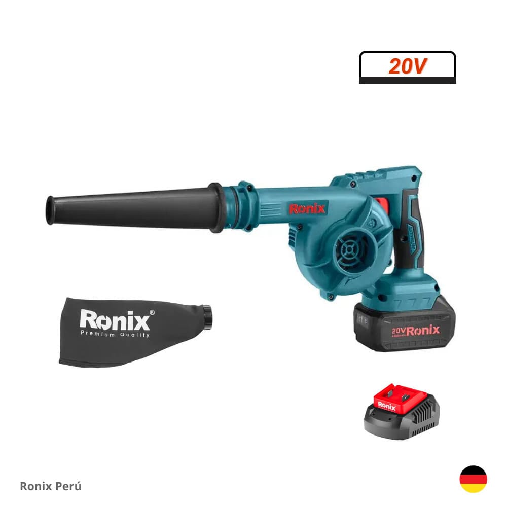 Sopladora Aspiradora de Aire 20V 4Ah Inalámbrica RONIX 8611