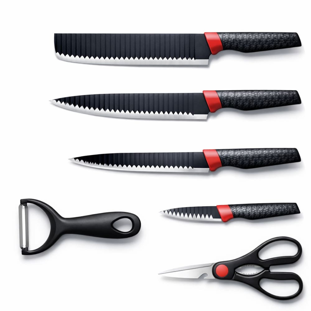 Set Cuchillos Cocina Acero Inoxidable Tijera Pelador Utensilios Chef Multifuncional