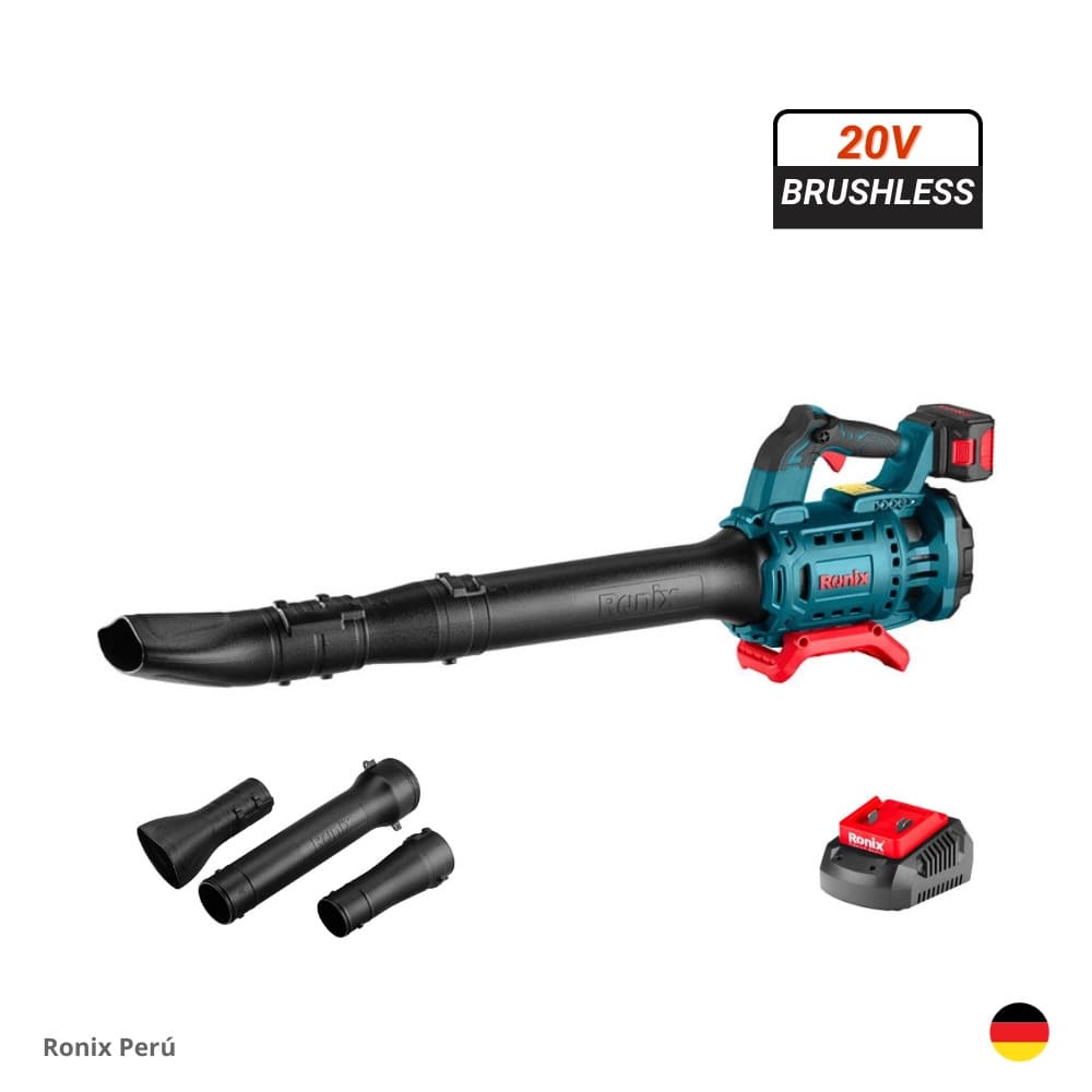 Sopladora de Hojas Aire 20V 4Ah Inalámbrica Industrial Brushless RONIX 8623