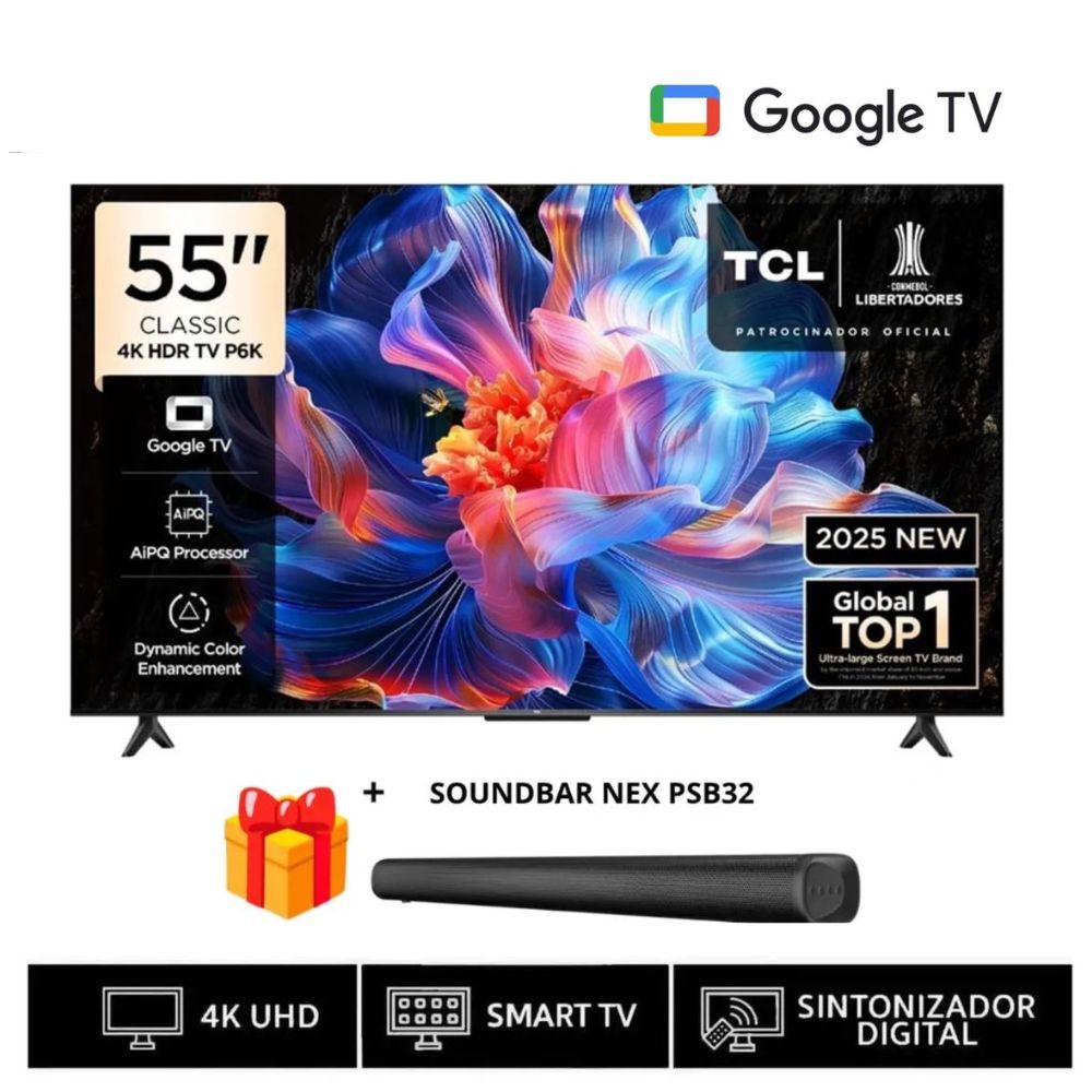 Televisor TCL  55 UHD 4K Smart TV 55P6K -GOOGLE TV