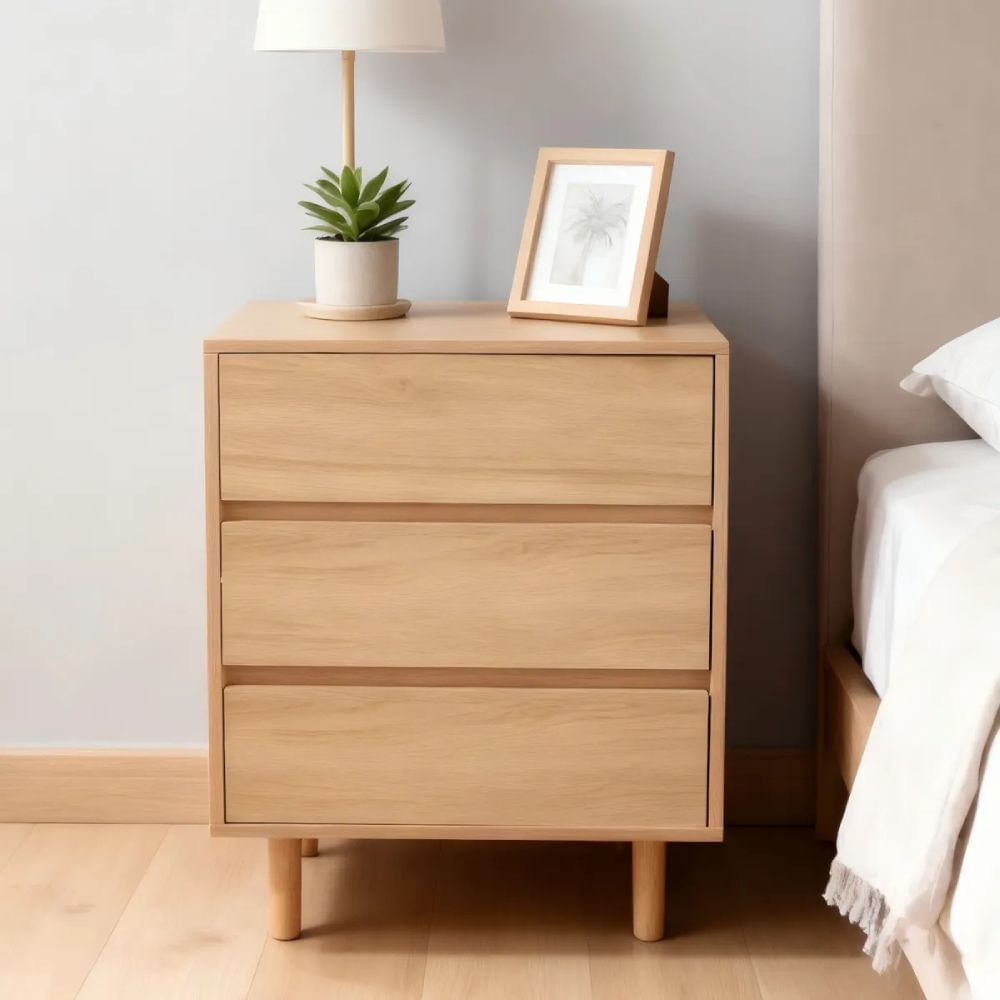 Velador Mesa de Noche Claire Marrón claro - Masiva Home