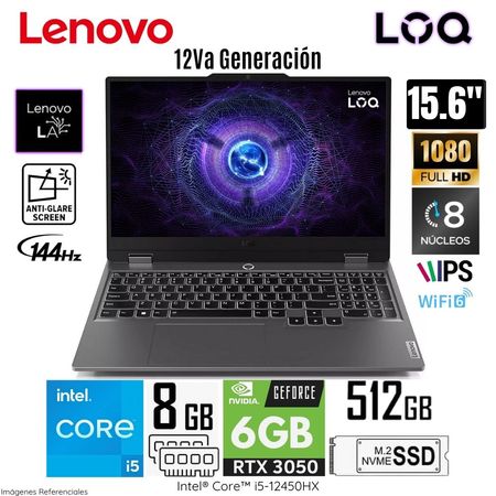 Laptop Lenovo LOQ 15IAX9 Intel Core i5-12450HX 8GB RAM 512GB SSD RTX 3050-6GB 83GS006WLM