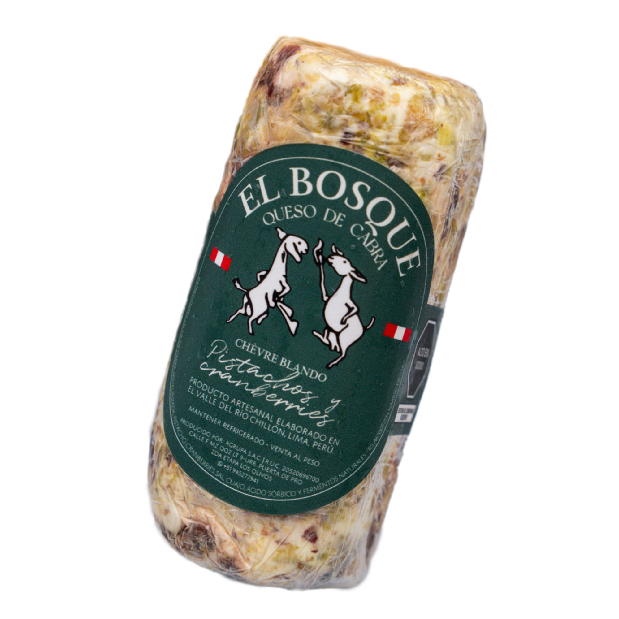 Queso de Cabra con Pistachos y Cranberry EL BOSQUE Empaque 180g