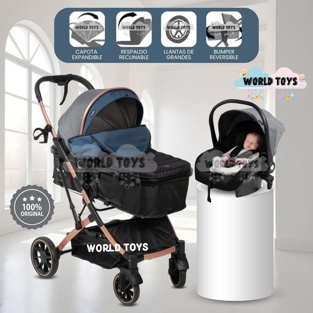 Coche Moisés Travel System CLINT PRIME con Porta Bebé Blue