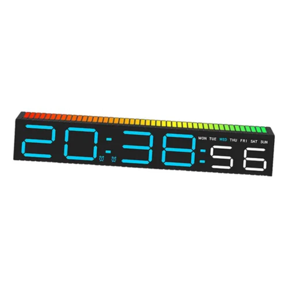 Reloj Digital LED Pantalla Grande Alarma Musica Movimiento Escritorio  Mesa de Noche