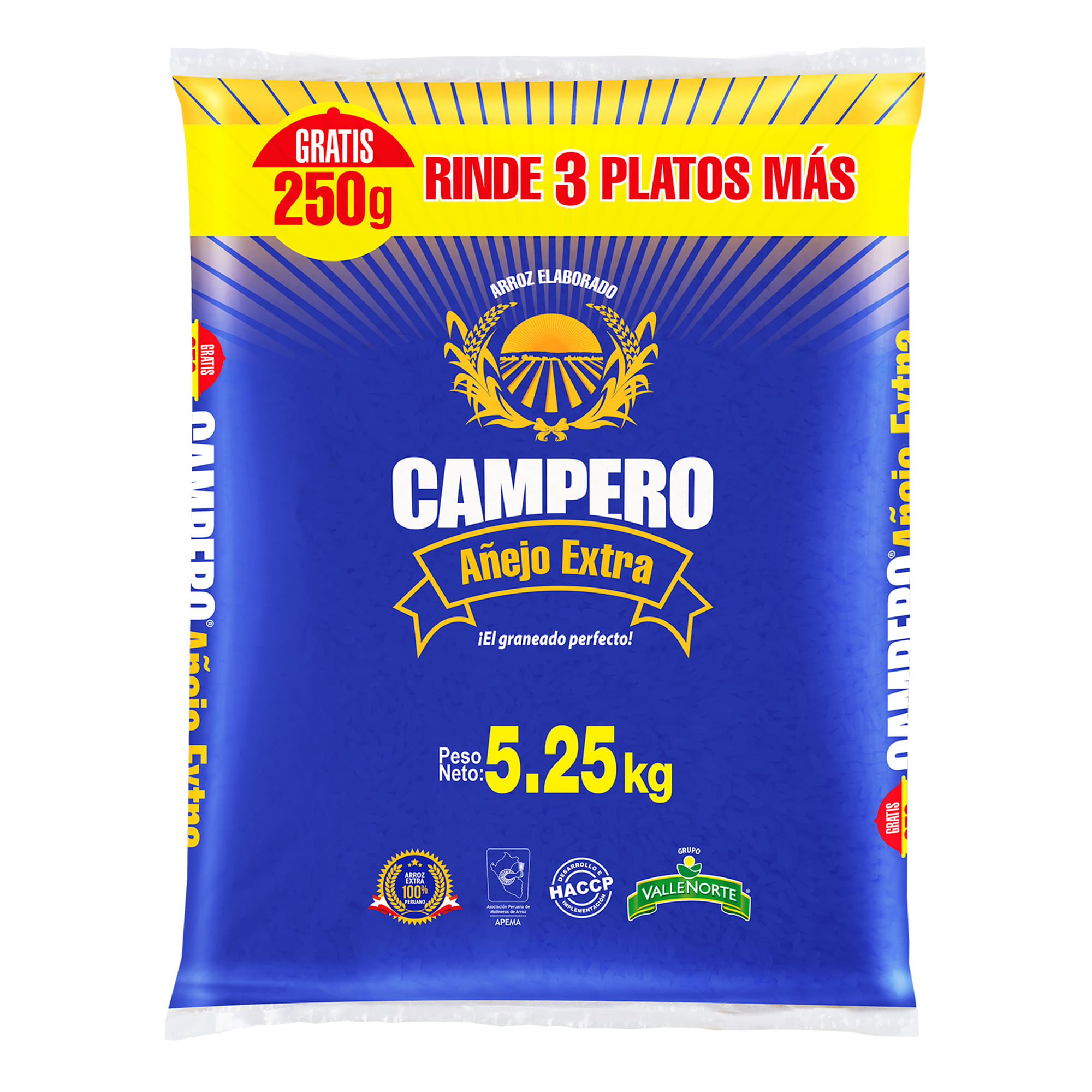 Arroz Añejo Extra CAMPERO Bolsa 5.25Kg