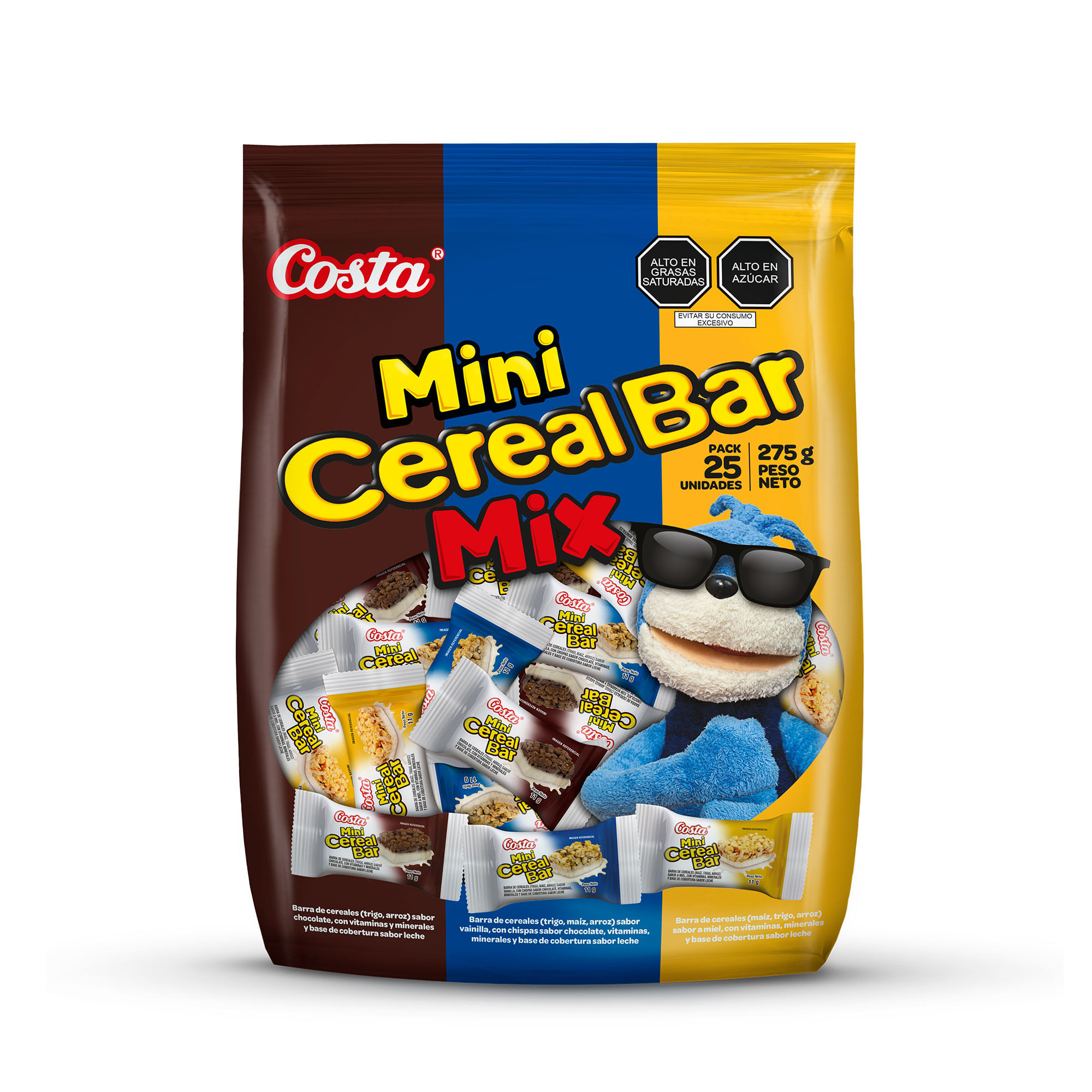 Mini Cereal Bar Mix COSTA Bolsa 25un