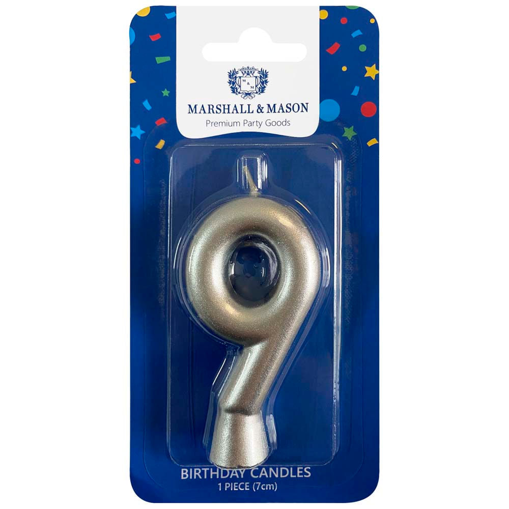 Vela de Cumpleaños MARSHALL & MASON Plata #9