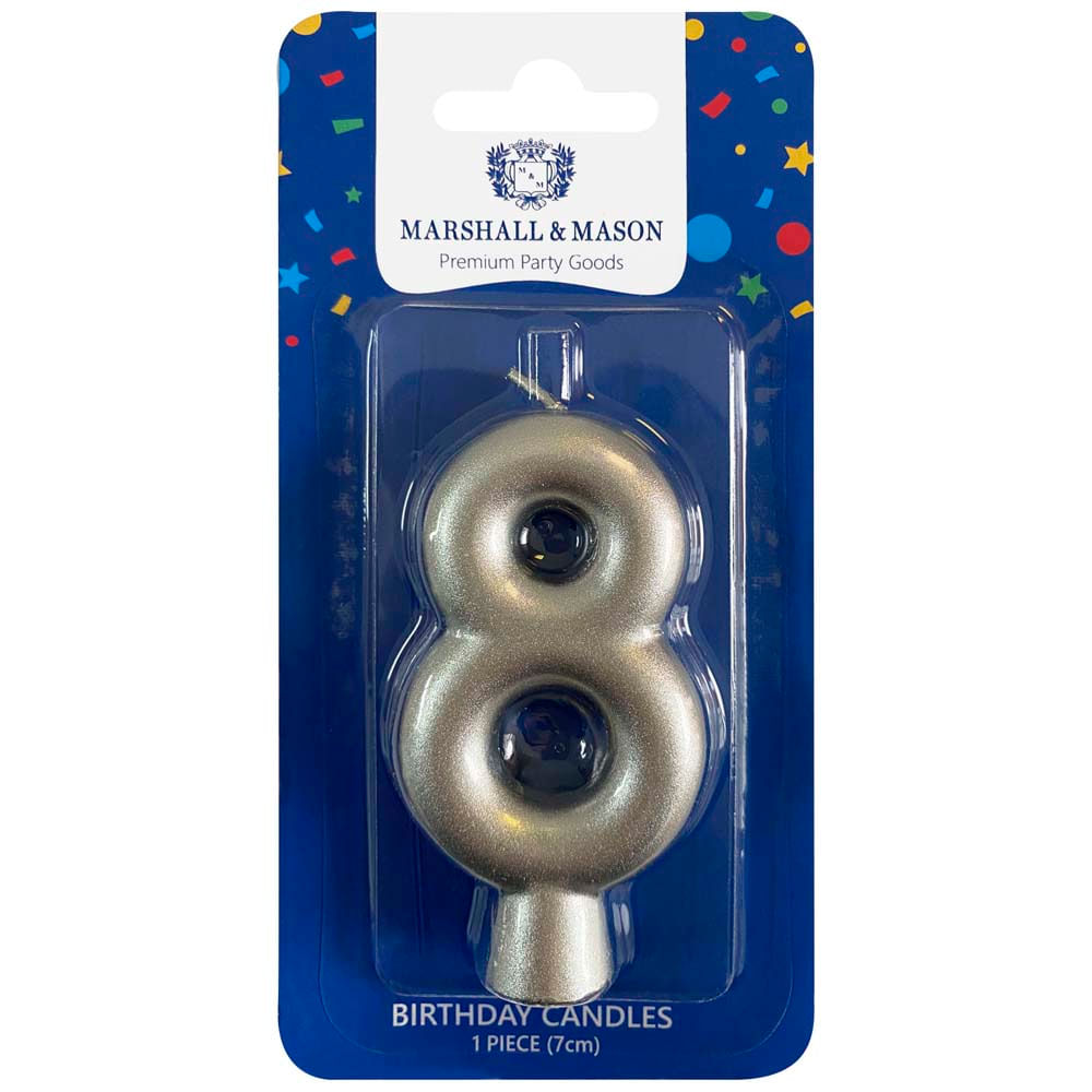 Vela de Cumpleaños MARSHALL & MASON Plata #8