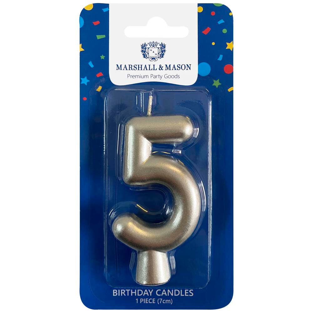 Vela de Cumpleaños MARSHALL & MASON Plata #5