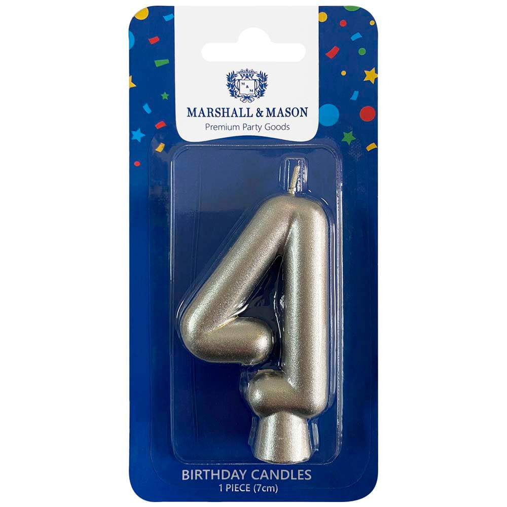 Vela de Cumpleaños MARSHALL & MASON Plata #4